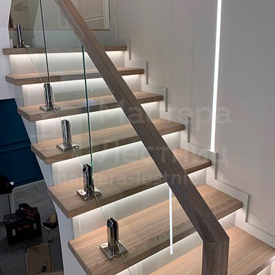 отделка бетонной лестницы в частном доме